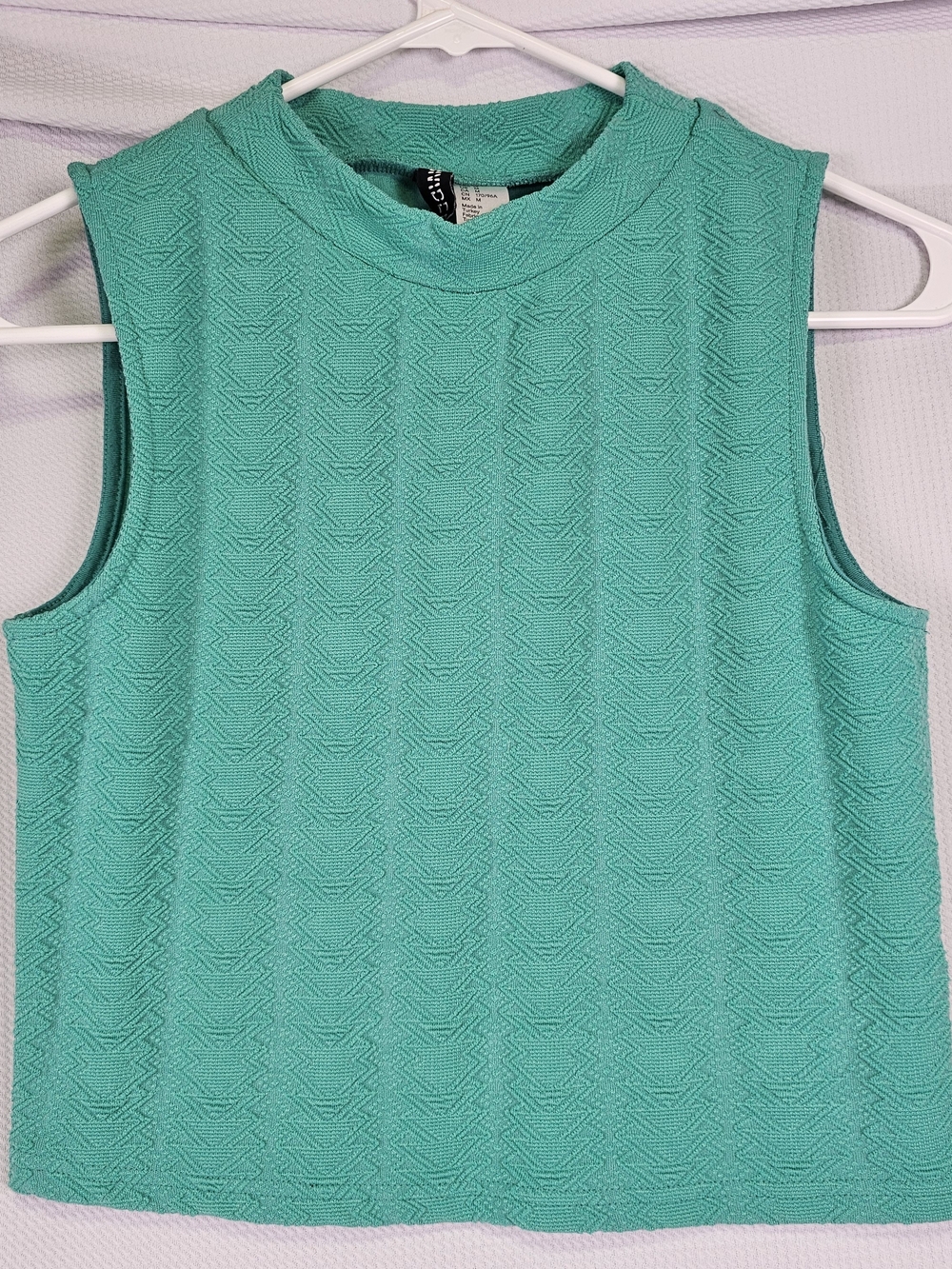 H&M Textured Sleeveless Tank Top in Teal